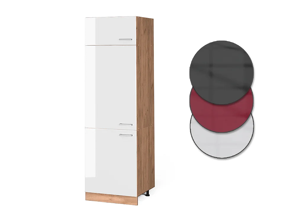Armario para frigorífico empotrado blanco alto brillo 60x57.2x206.8 r-line