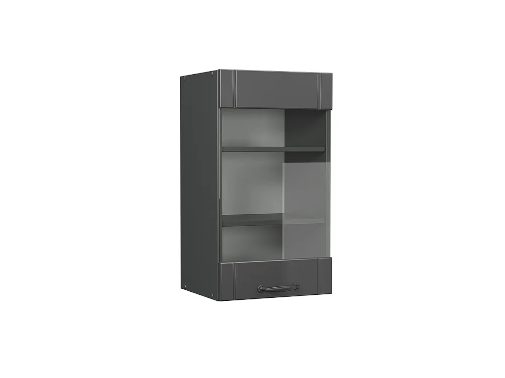 Køkkenskab med glas mørkegrå 40x34.1x72 fame-line
