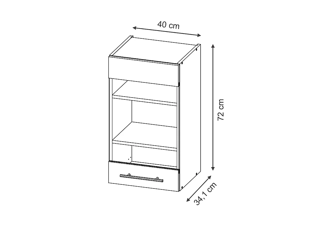 Køkkenskab med glas mørkegrå 40x34.1x72 fame-line