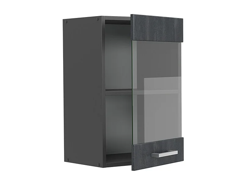 Armario de cocina con vidrio hormigón negro 40x31x60 r-line