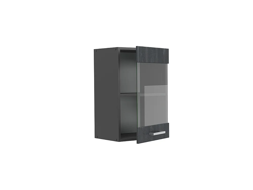 Armoire en verre béton noir 40x31x60 r-line