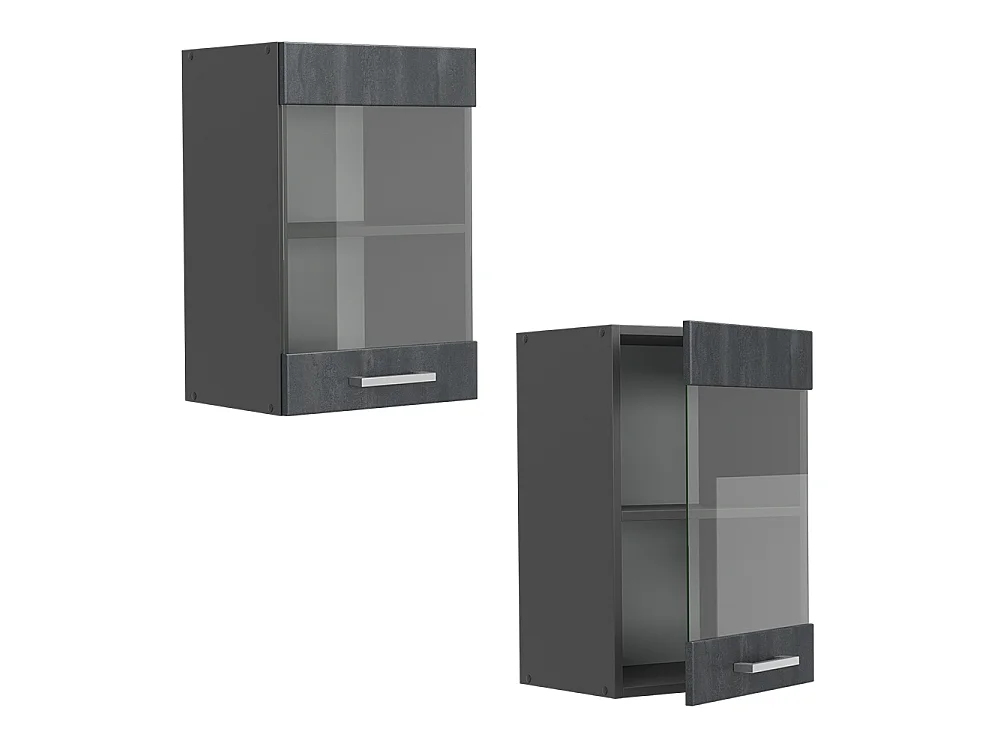 Armoire en verre béton noir 40x31x60 r-line