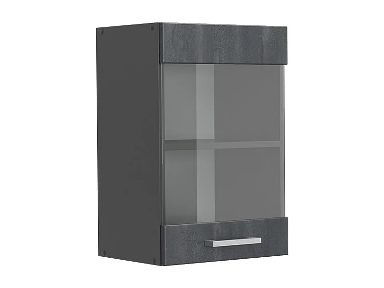 Armoire en verre béton noir 40x31x60 r-line