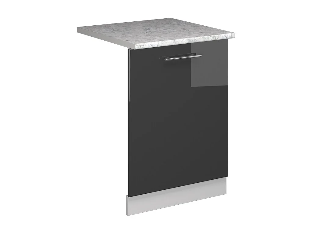 Façade de lave-vaisselle anthracite haute brillance 60x1.6x81.8 fame-line