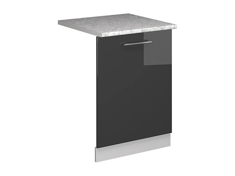 Façade de lave-vaisselle anthracite haute brillance 60x1.6x81.8 fame-line