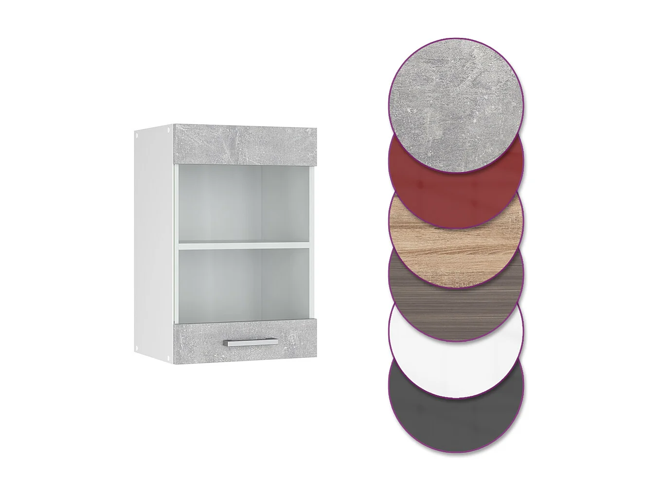 Mobile da cucina in vetro calcestruzzo 40x31x60 r-line