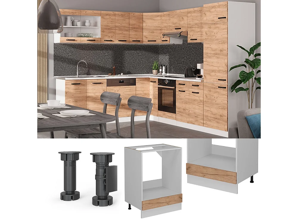 Meuble pour four chêne de force doré 60x46x81.6 r-line