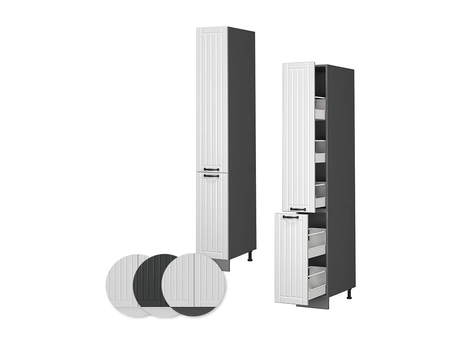 Meuble haute de cuisine blanc campagne 30x58x206.8 fame-line