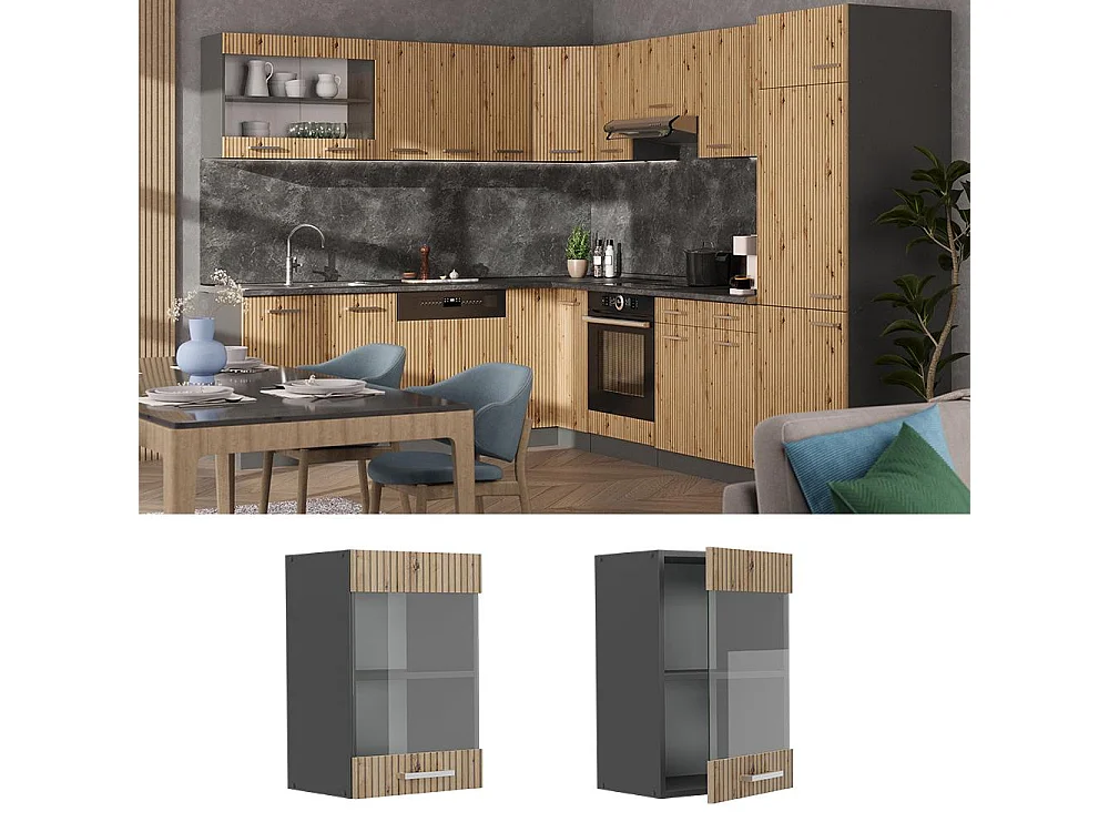 Armoire en verre chêne artisan 40x31x60 r-line