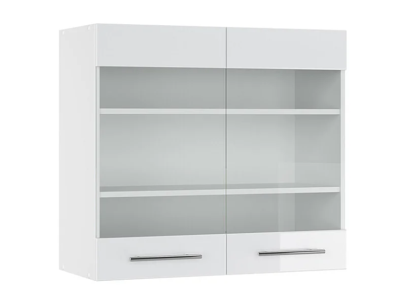Armario de cocina con vidrio blanco alto brillo 80x34.1x72 fame-line