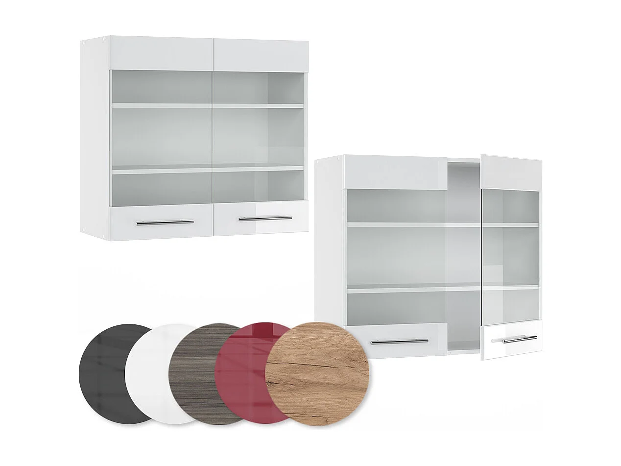 Armoire en verre blanc haute brillance 80x34.1x72 fame-line