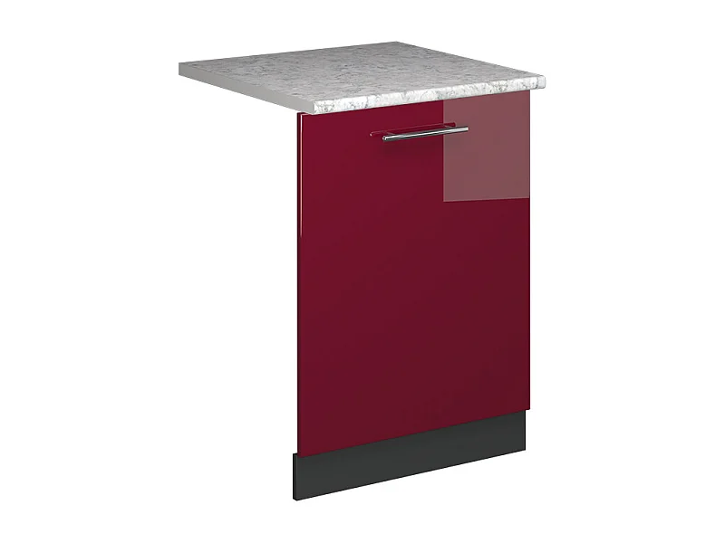 Façade de lave-vaisselle rouge bordeaux haute brillance 60x1.6x81.8 fame-line