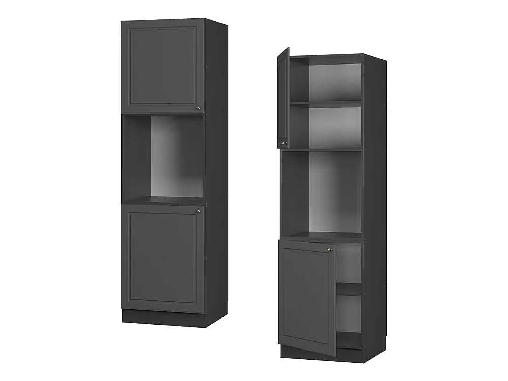 Oven housing cabinet anthrazit-gold landhaus 60x58x206.8 fame-line