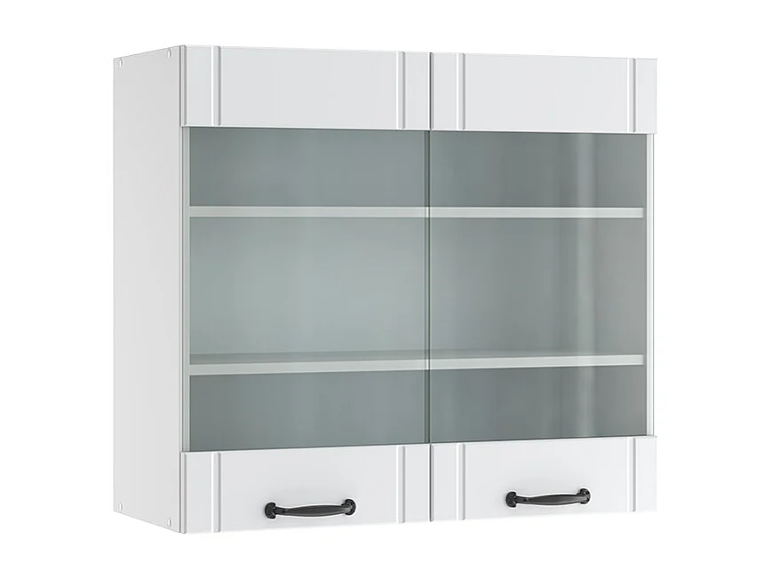 Armoire en verre blanc campagne 80x34.1x72 fame-line