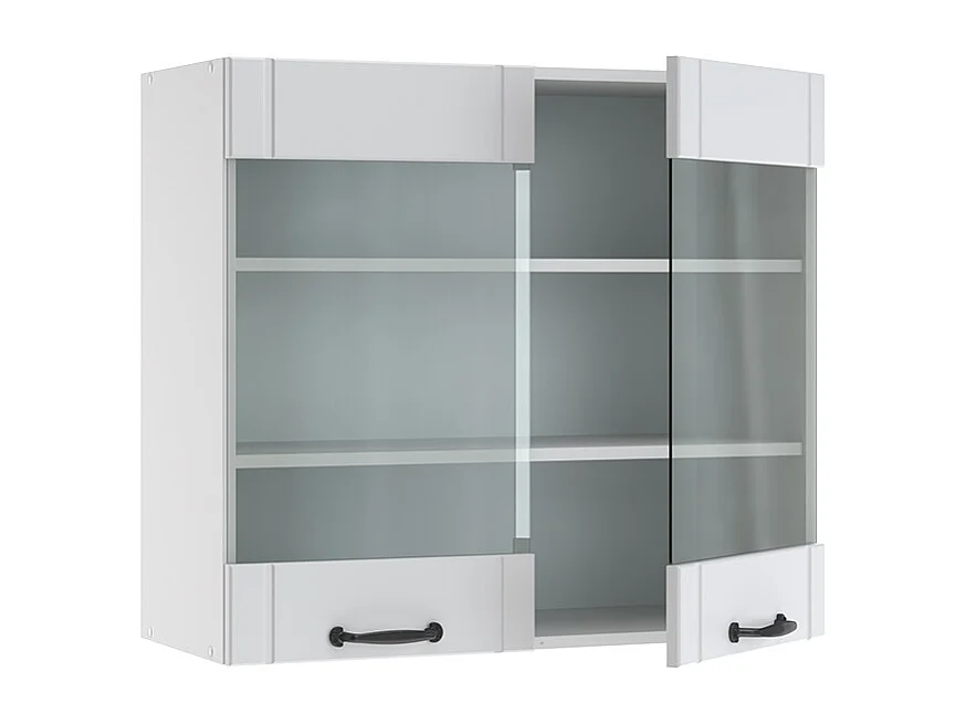 Armoire en verre blanc campagne 80x34.1x72 fame-line
