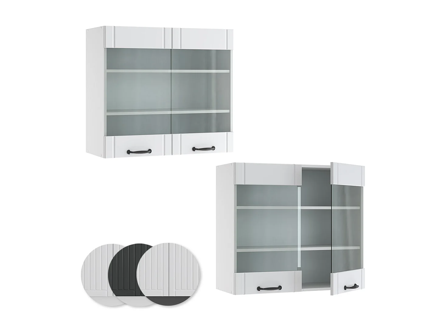 Armoire en verre blanc campagne 80x34.1x72 fame-line