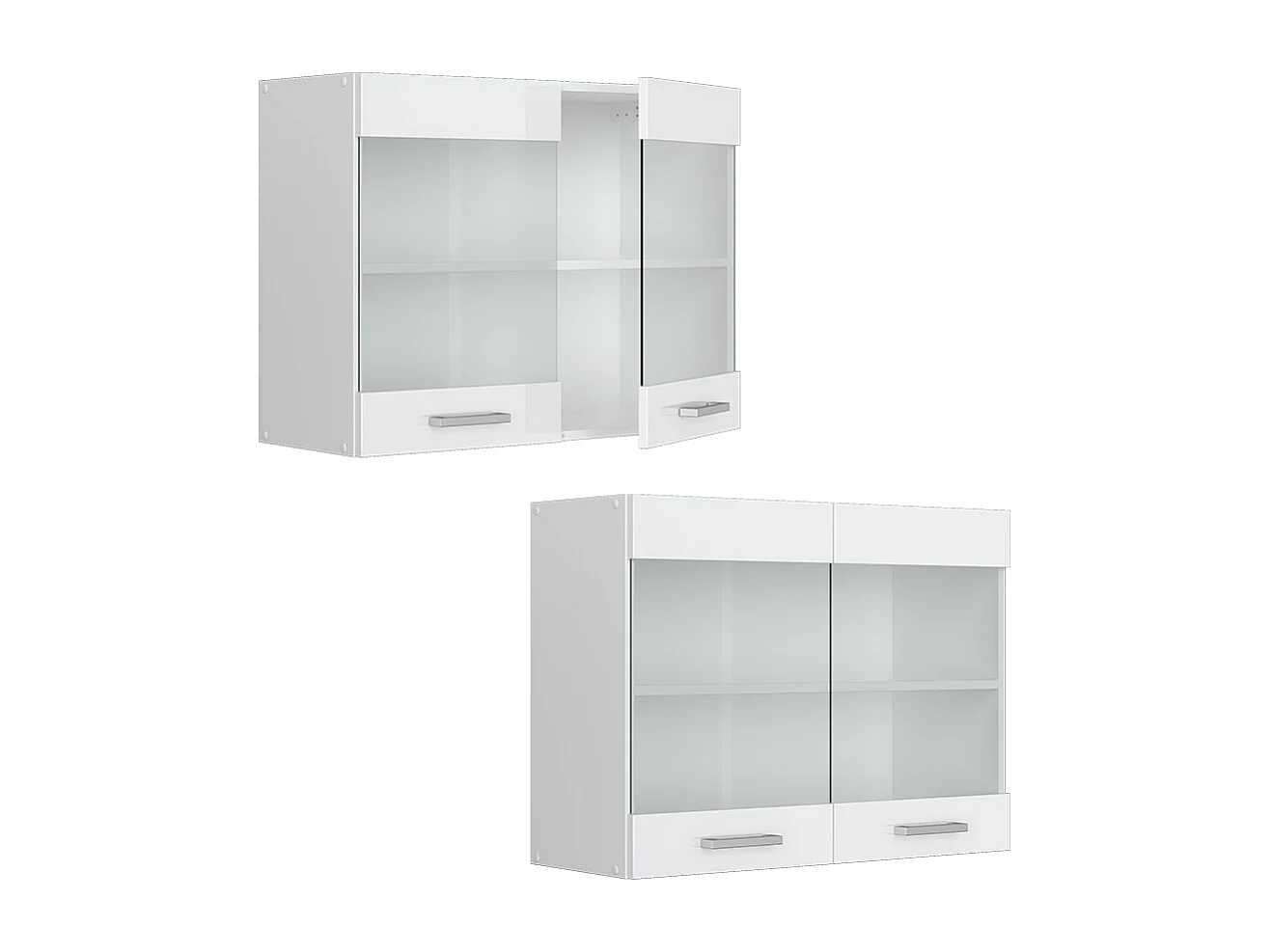 Armario de cocina con vidrio blanco alto brillo 80x31x60 r-line