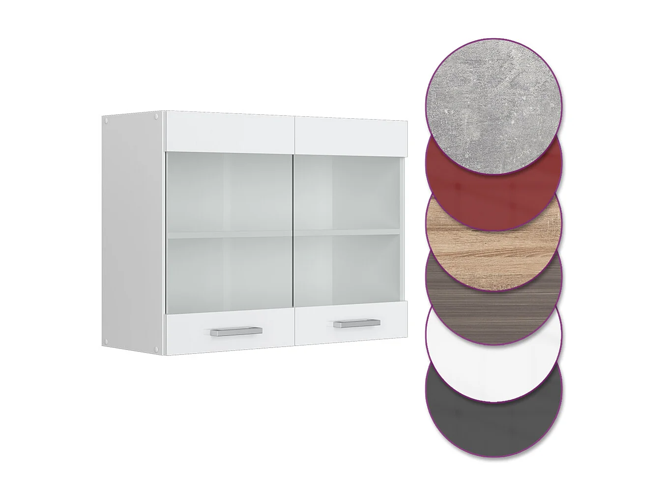 Armoire en verre blanc haute brillance 80x31x60 r-line