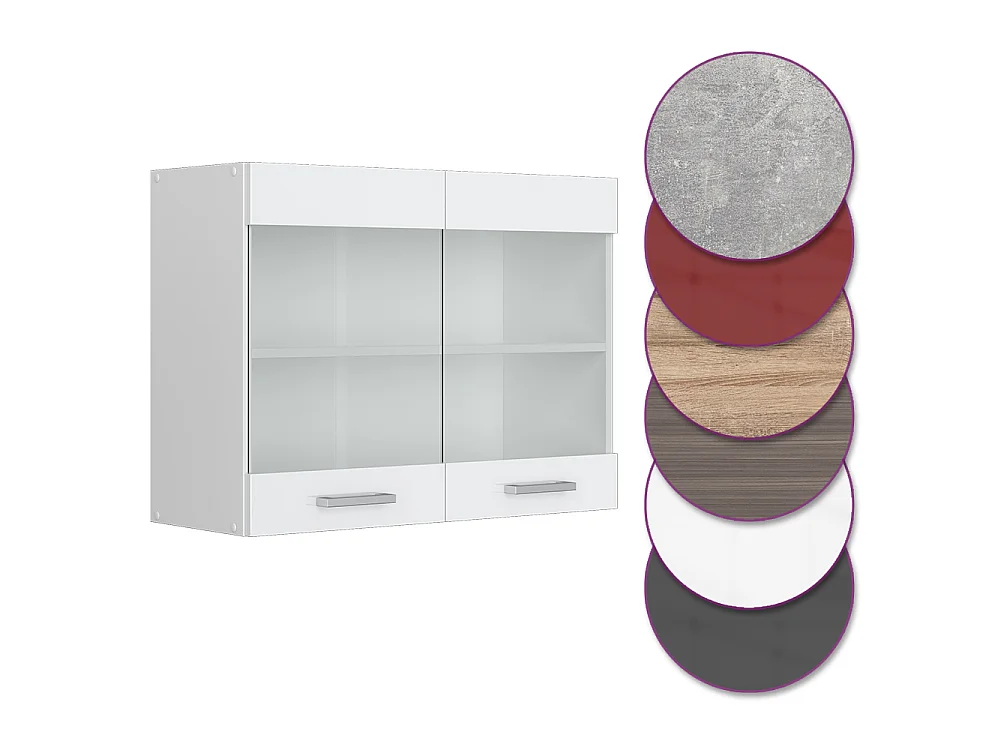 Armoire en verre blanc haute brillance 80x31x60 r-line