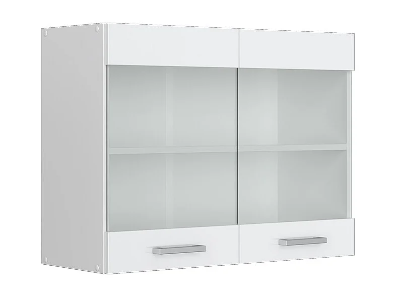 Szklana szafka kuchenna biały wysoki połysk 80x31x60 r-line