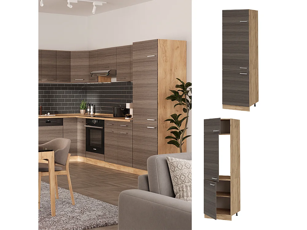 Armoire pour frigo gris noble 60x57.2x206.8 r-line