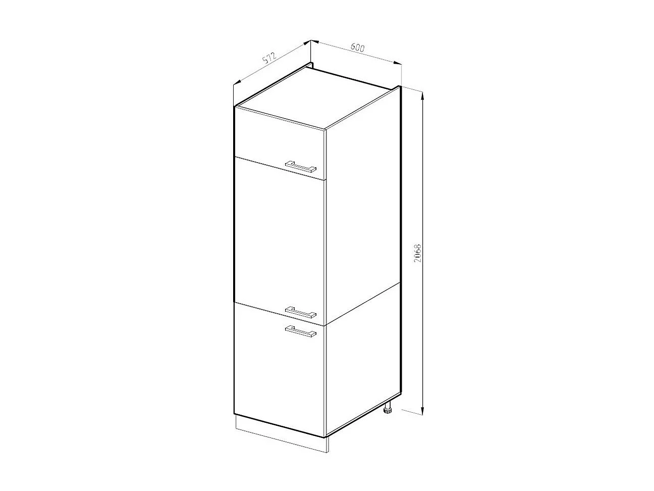 Armario para frigorífico empotrado blanco 60x57.2x206.8 r-line