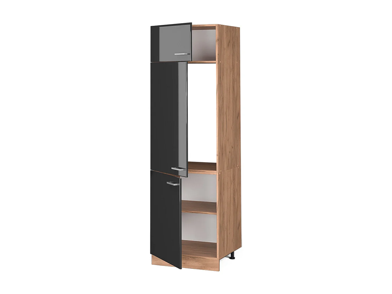 Armoire pour frigo anthracite haute brillance 60x57.2x206.8 r-line