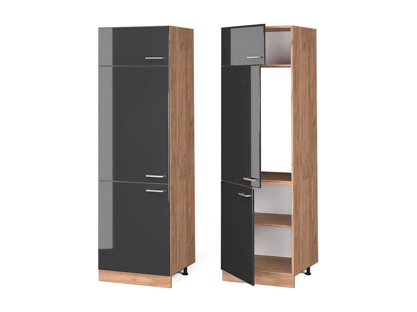 Armoire pour frigo anthracite haute brillance 60x57.2x206.8 r-line