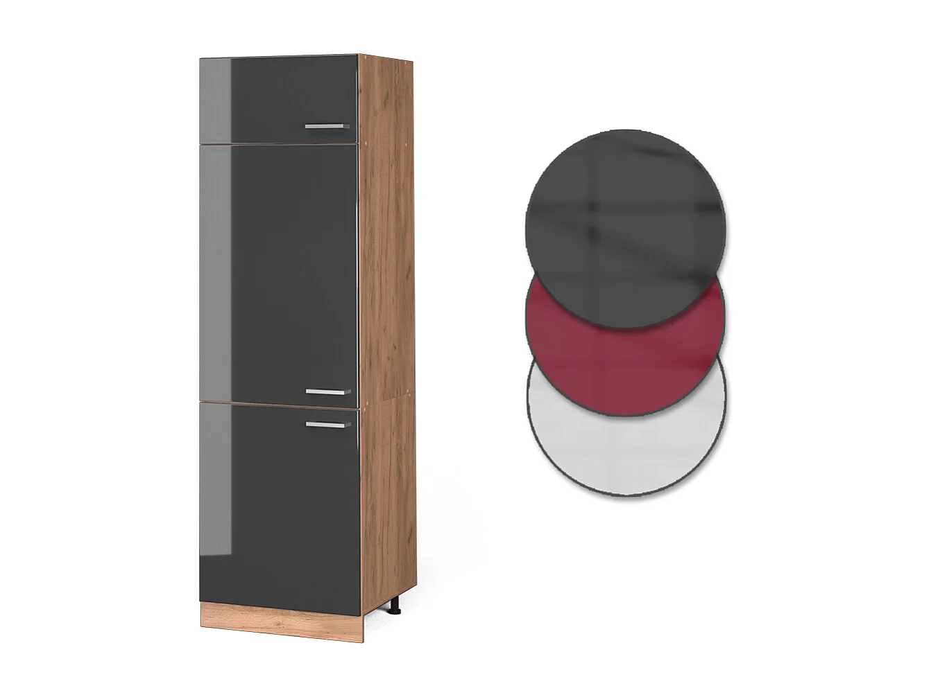 Armoire pour frigo anthracite haute brillance 60x57.2x206.8 r-line