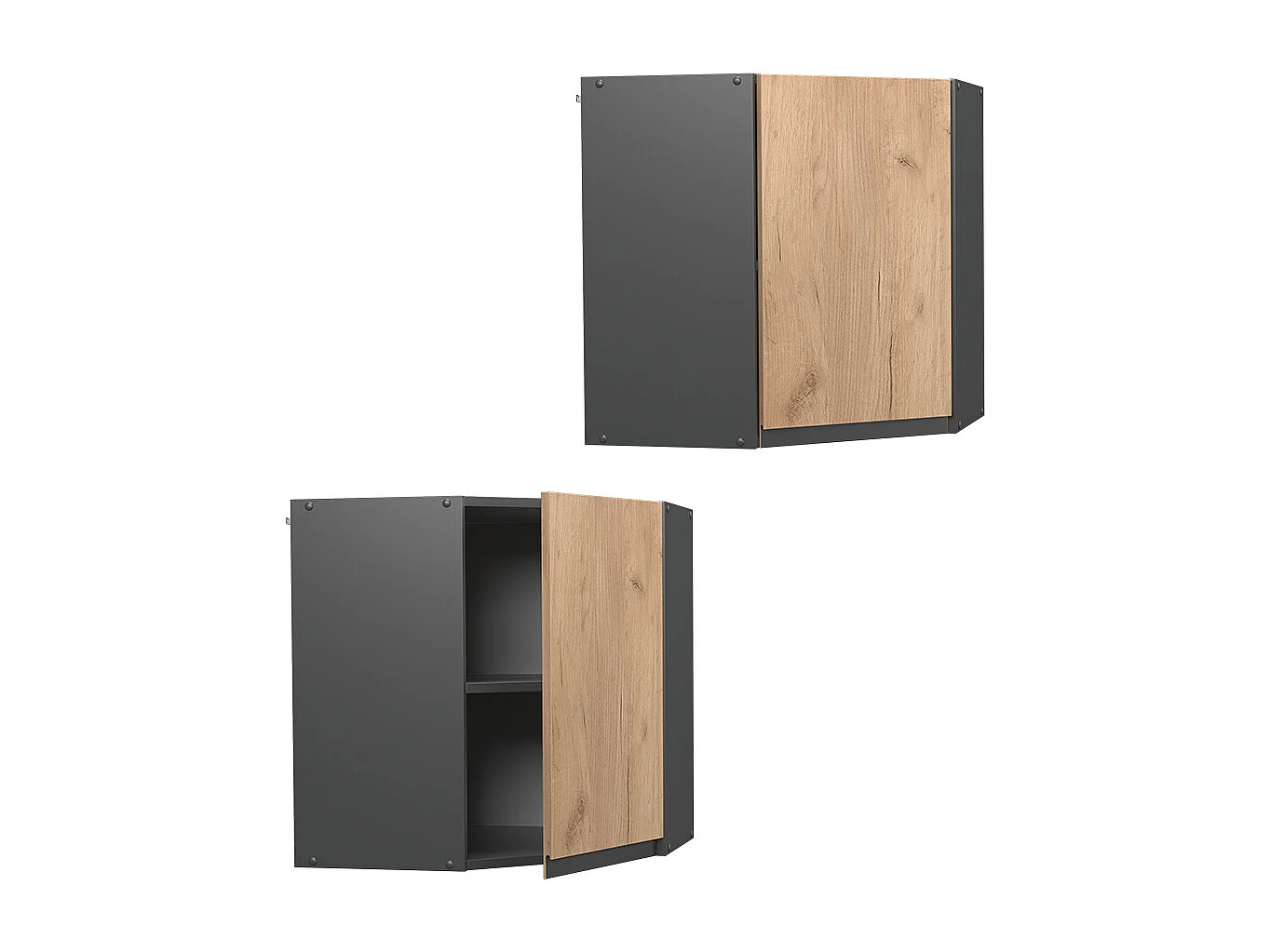 Armario colgante de esquina roble dorado 57x34.1x60 r-line