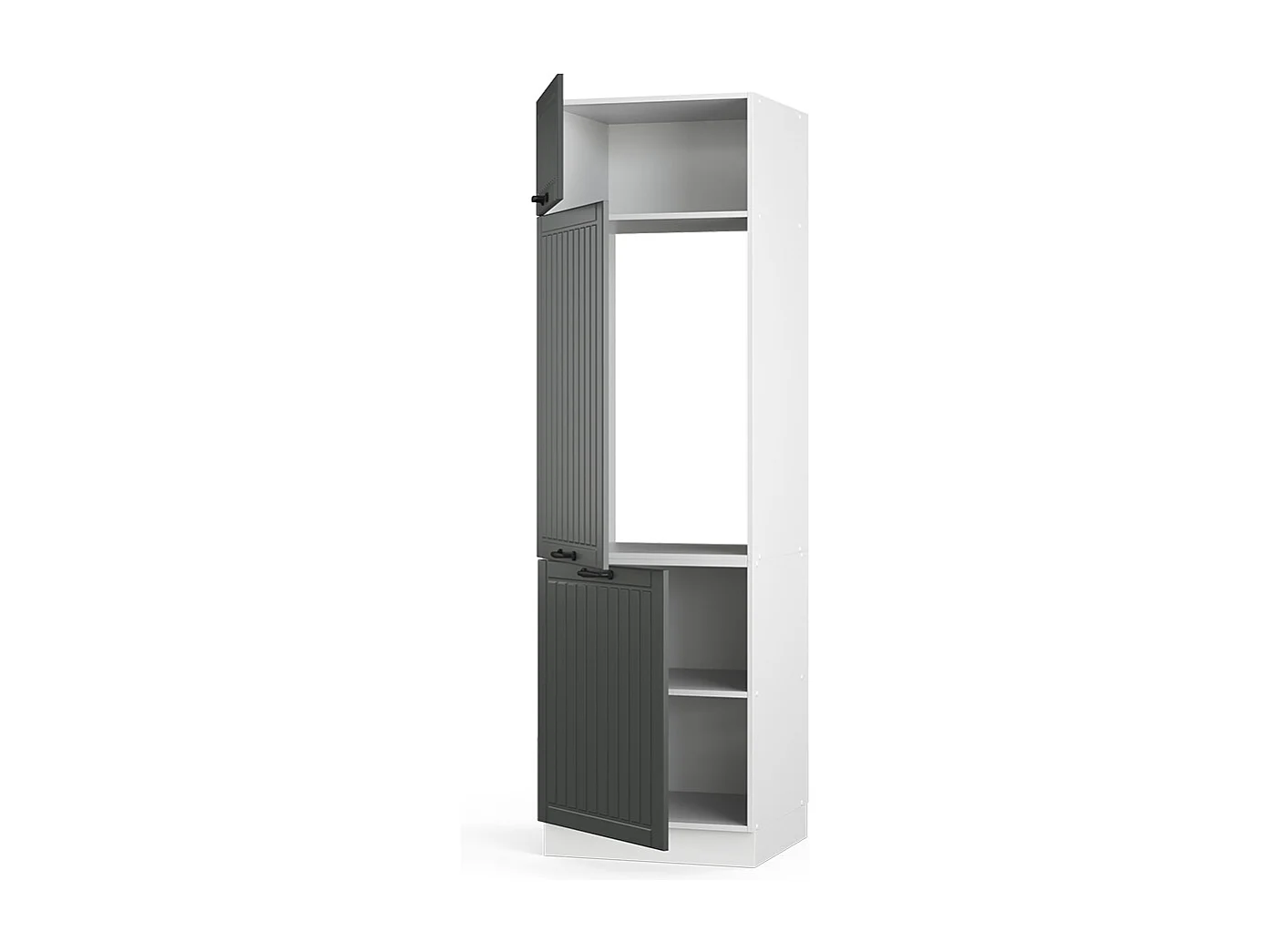 Armoire pour frigo anthracite campagne 60x58.1x206.8 fame-line