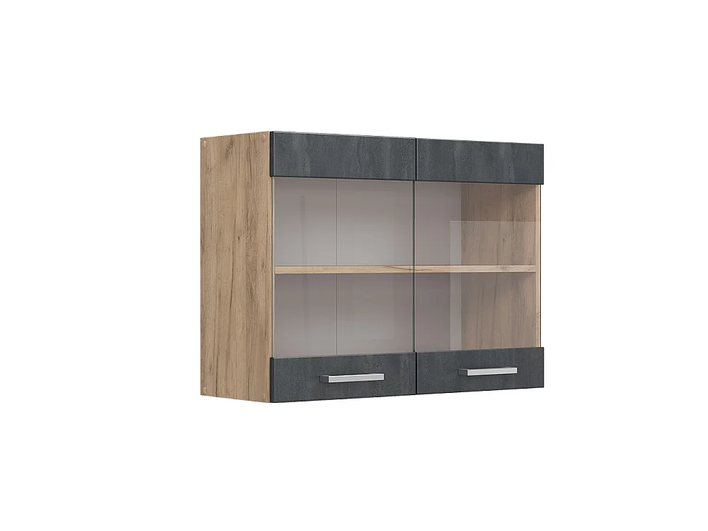 Armoire en verre béton noir 80x31x60 r-line
