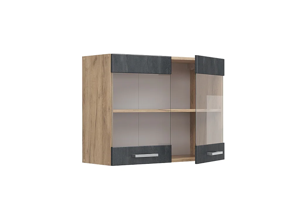 Armoire en verre béton noir 80x31x60 r-line