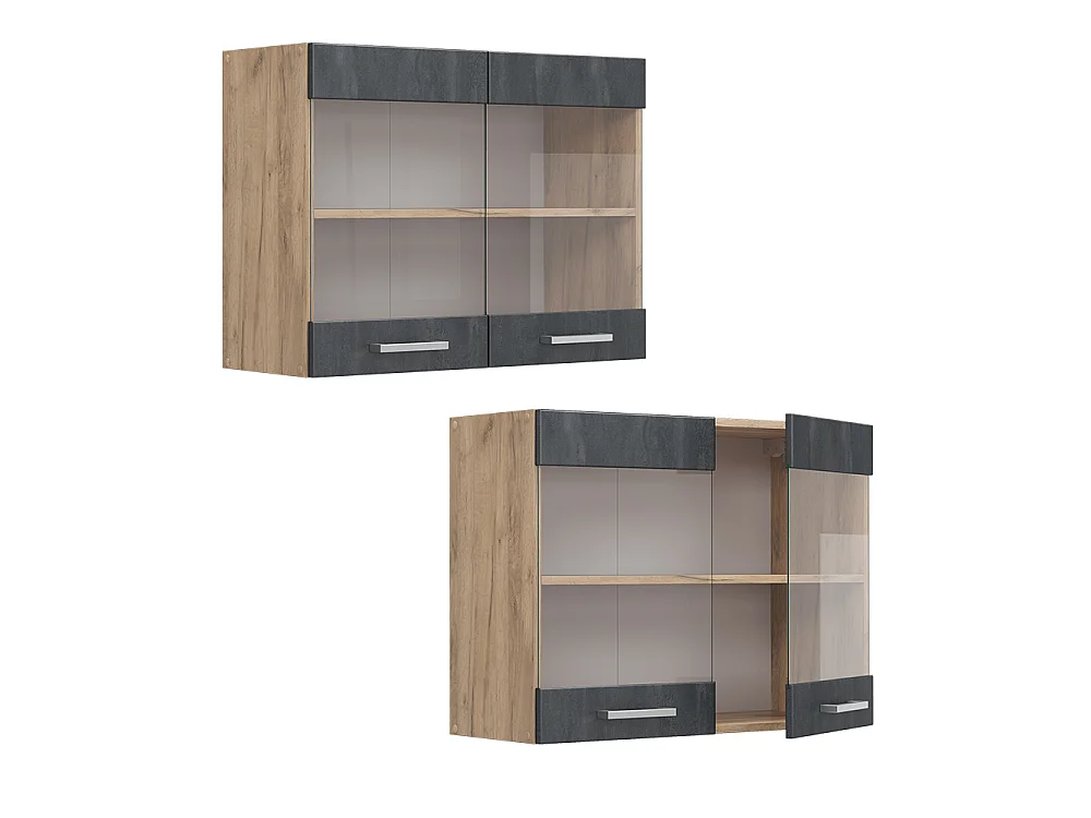 Armoire en verre béton noir 80x31x60 r-line