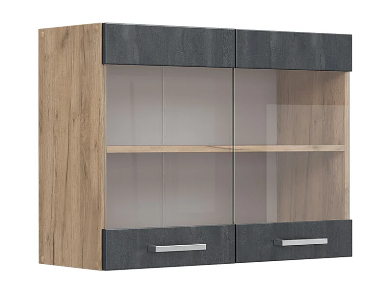 Armoire en verre béton noir 80x31x60 r-line