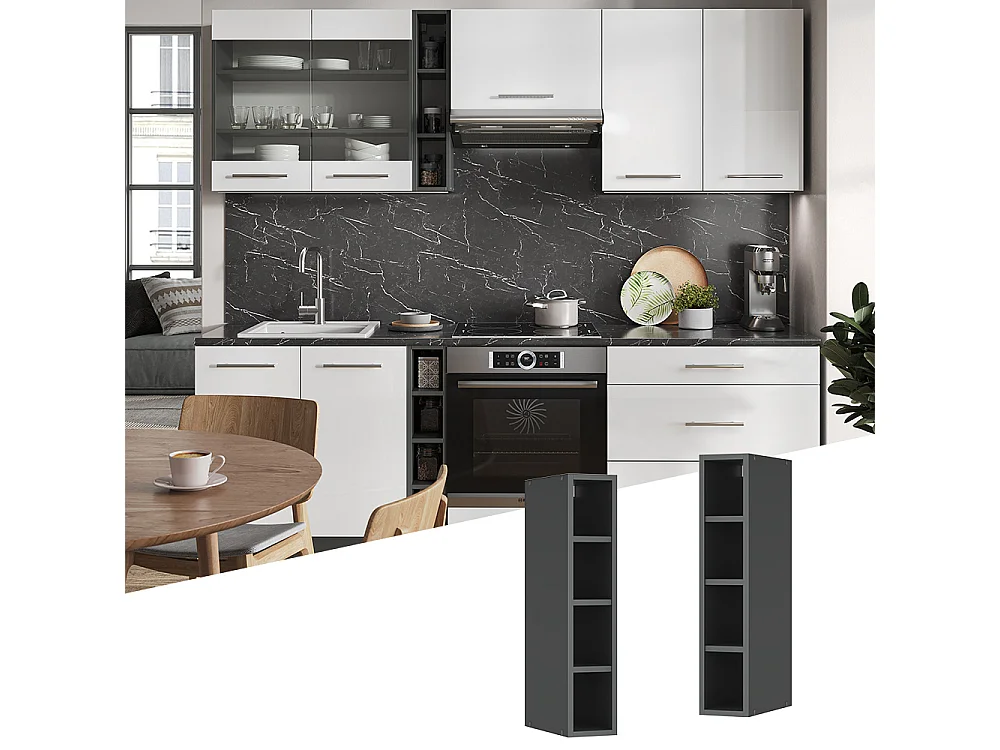 Hängeschrank anthrazit 15x32.5x72 fame-line