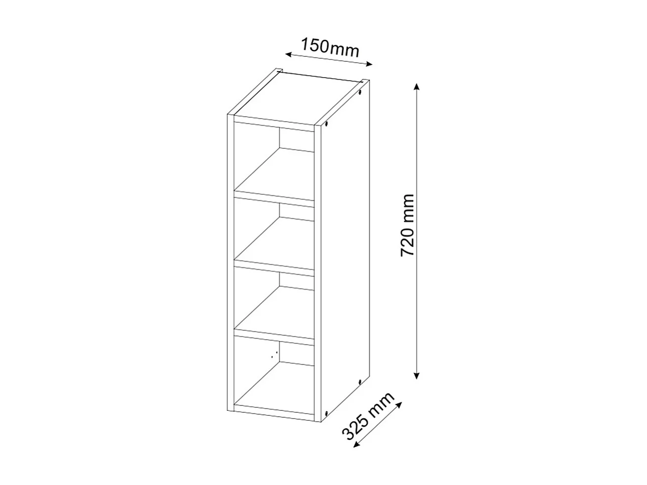 Hängeschrank anthrazit 15x32.5x72 fame-line