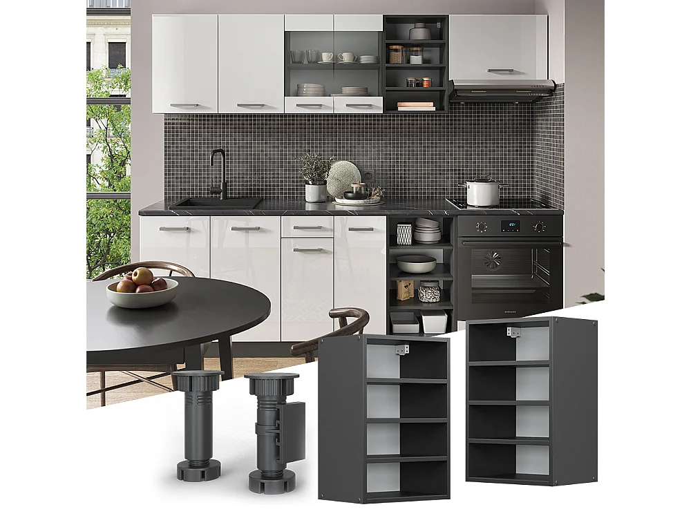 Hangende kast antraciet 40x29x60 r-line