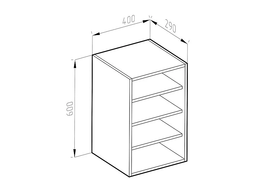 Hangende kast antraciet 40x29x60 r-line