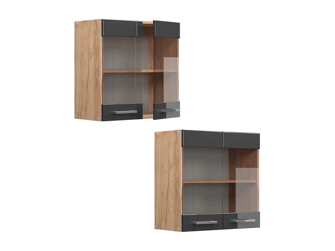 Armoire en verre anthracite haute brillance 60x31x60 r-line