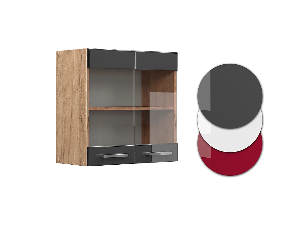 Armoire en verre anthracite haute brillance 60x31x60 r-line