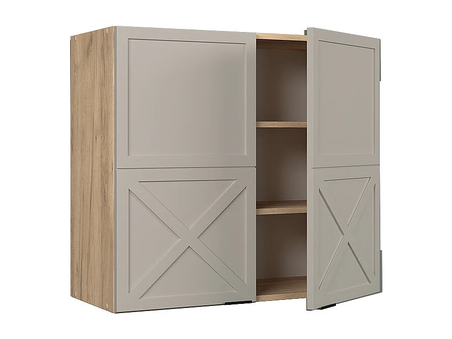 Armoire en verre grisbeige 80x34.1x72 fame-line