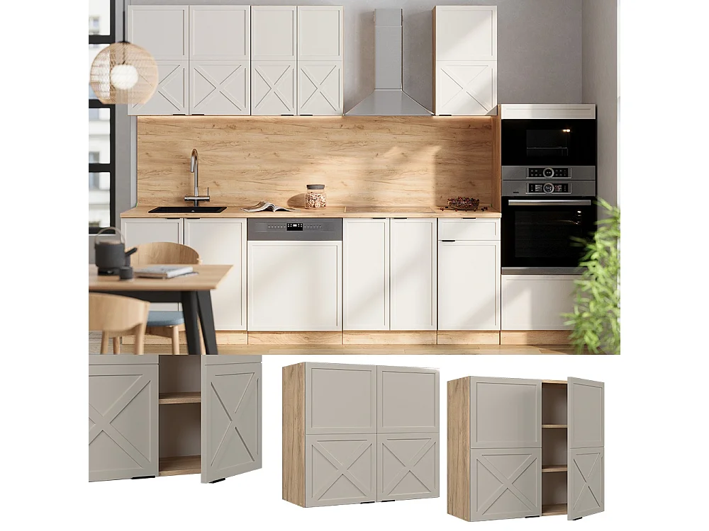 Mobile da cucina in vetro grigiobeige 80x34.1x72 fame-line