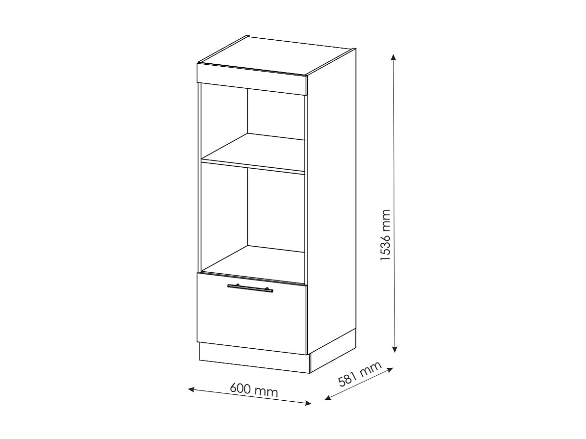 Armoire micro-ondes vert or campagne 60x58.1x153.6 fame-line