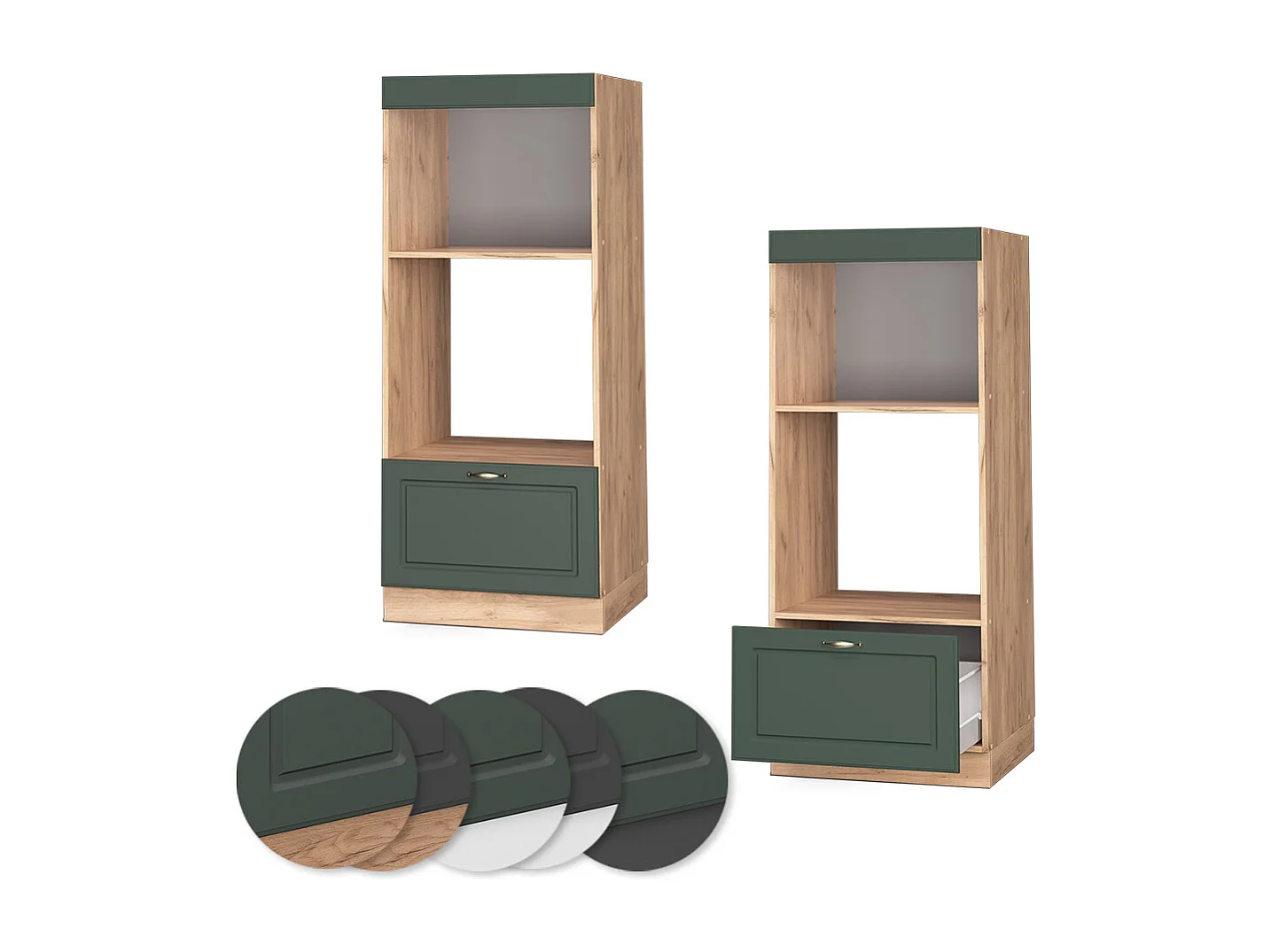 Armoire micro-ondes vert or campagne 60x58.1x153.6 fame-line