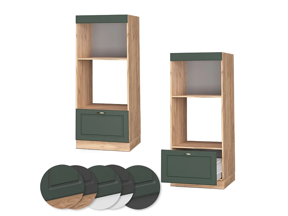 Armoire micro-ondes vert or campagne 60x58.1x153.6 fame-line