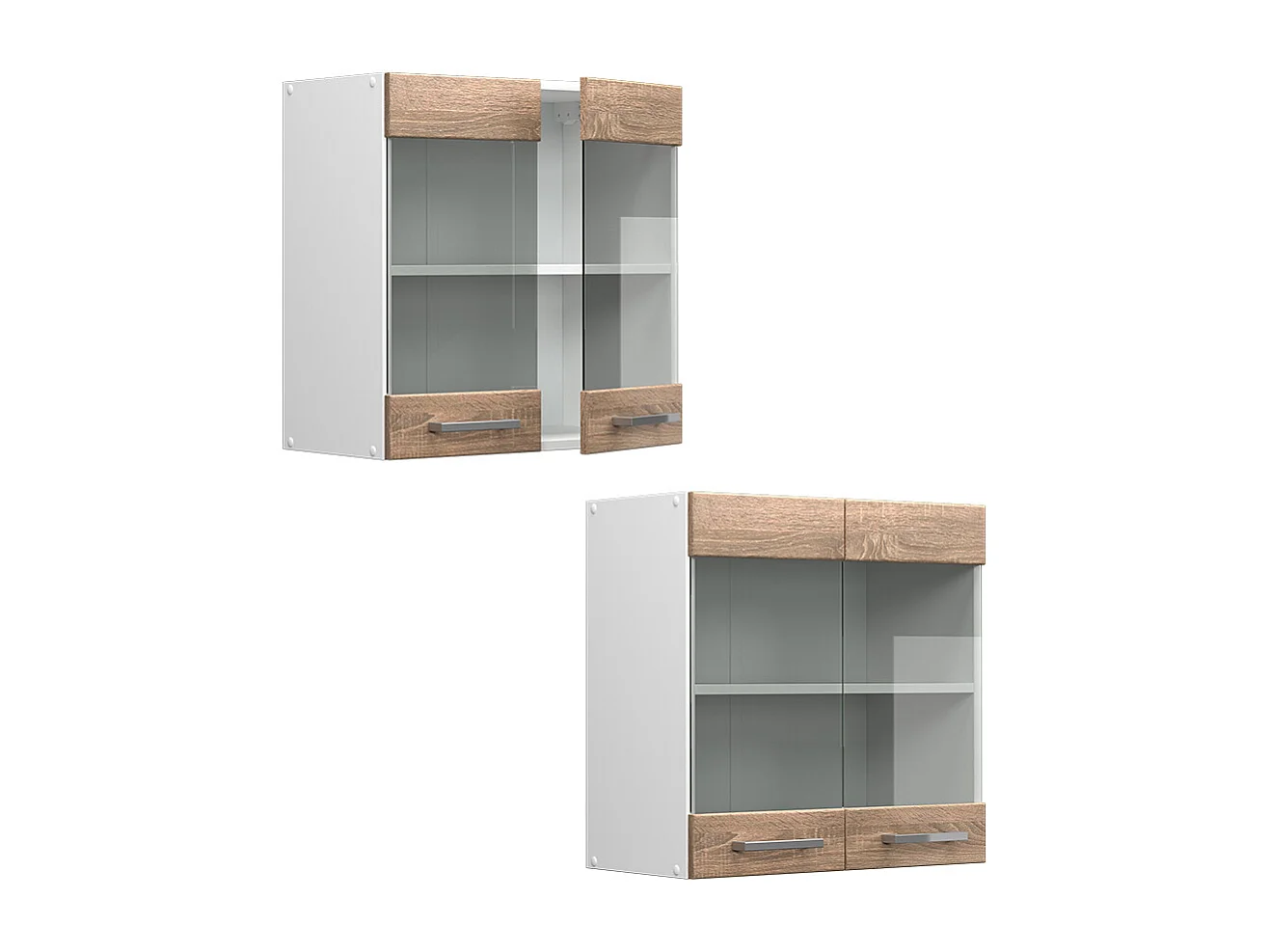 Armario de cocina con vidrio sonoma 60x31x60 r-line