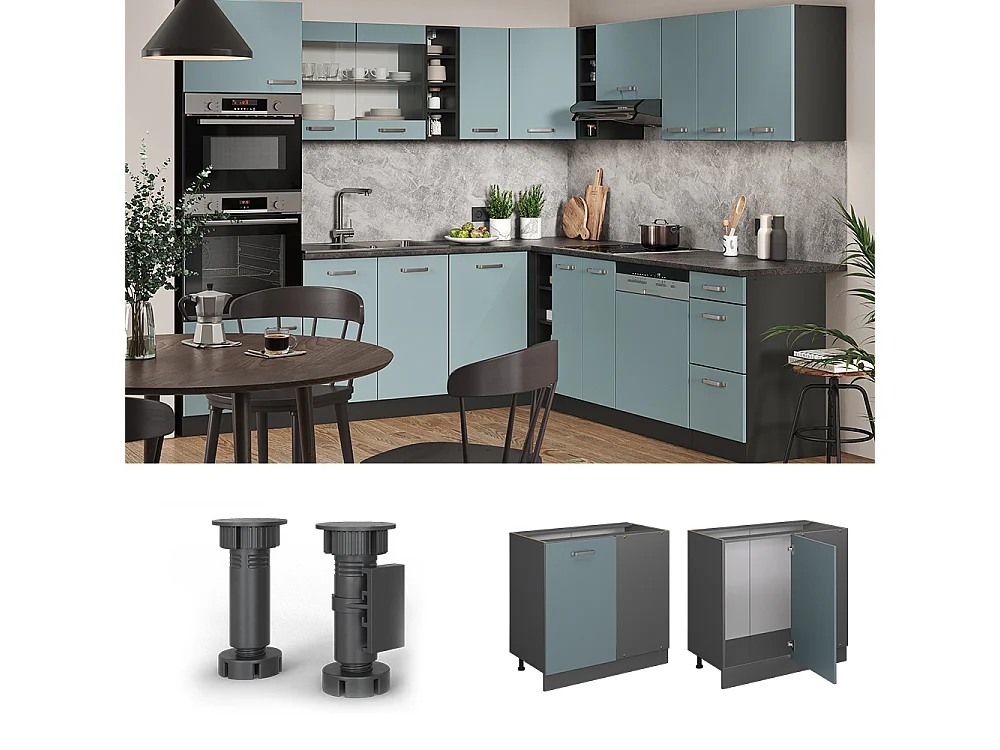 Meuble dangle bleu-gris 86x46x81.6 r-line