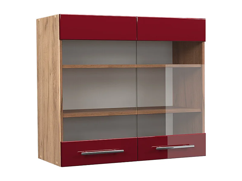 Armoire en verre rouge bordeaux haute brillance 80x34.1x72 fame-line
