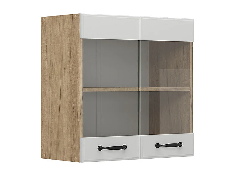 Armario de cocina con vidrio blanco casa de campo 60x31x60 r-line